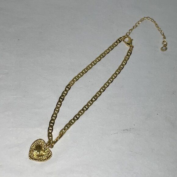 Initial K Classic Bracelet Gold Tone Adjustable Link Chain Embossed Heritage - Picture 4 of 6
